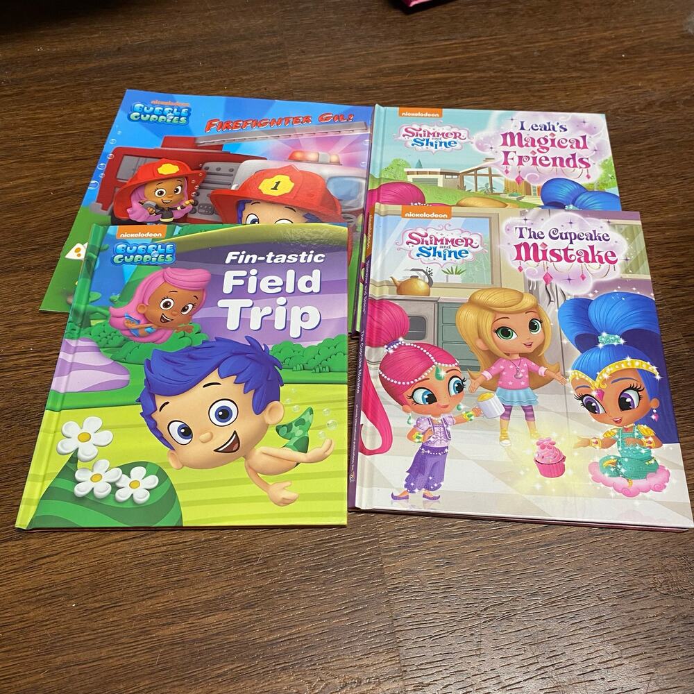 Nickelodeon Book Bundle Lot of 4 - Bubble Guppies & Shimmer and Shine Nick Jr